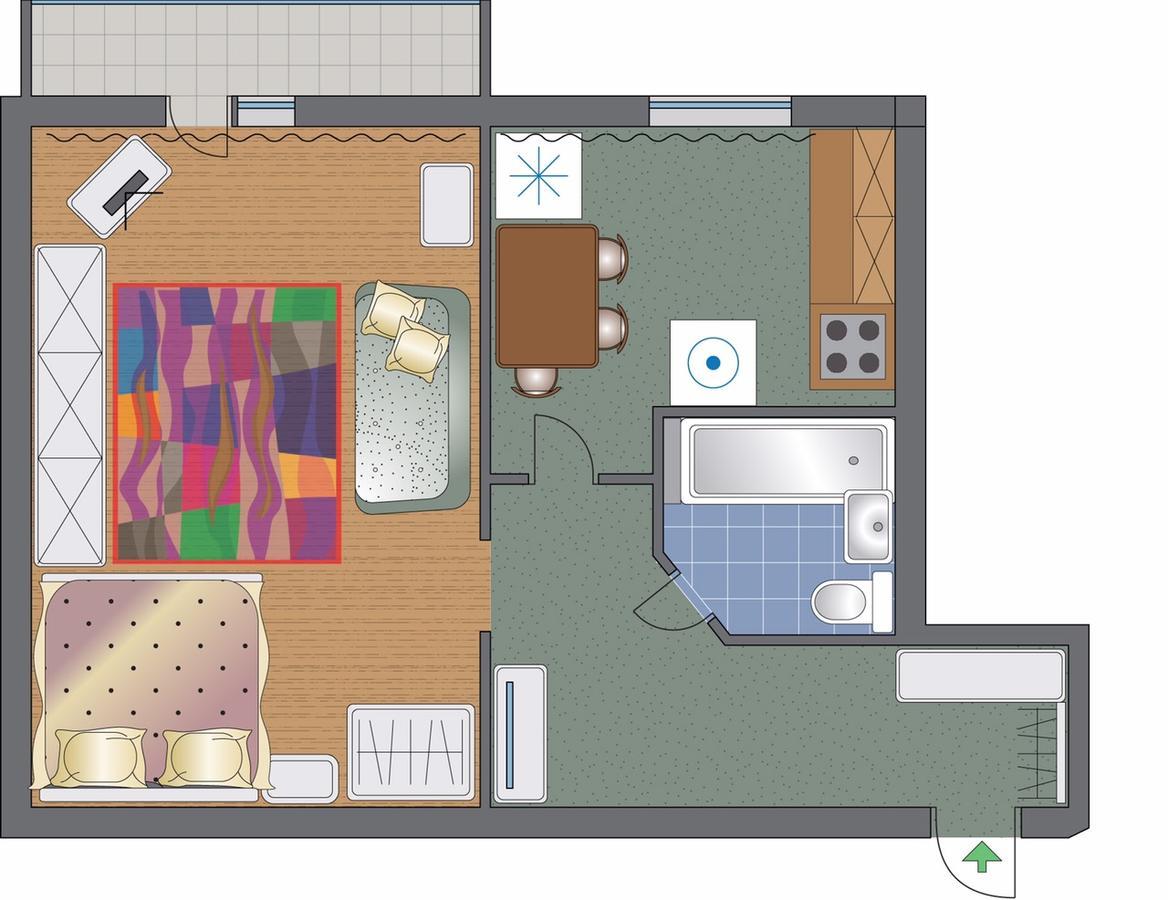 однокомнатная на улице попудренко Apartment *